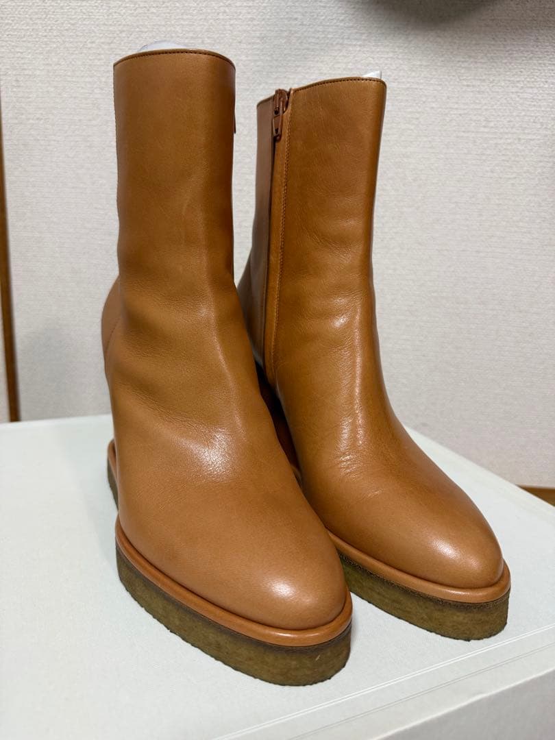 CELINE レザー ウェッジブーツ 38