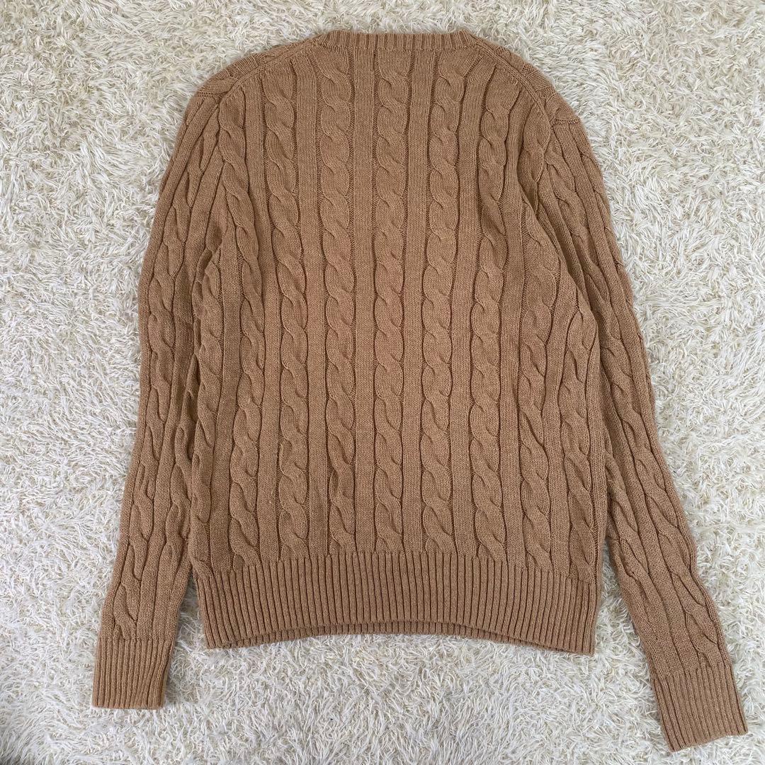 【美品】ポロラルフローレン　ケーブルニット　ユニセックス　メンズ　茶　L相当