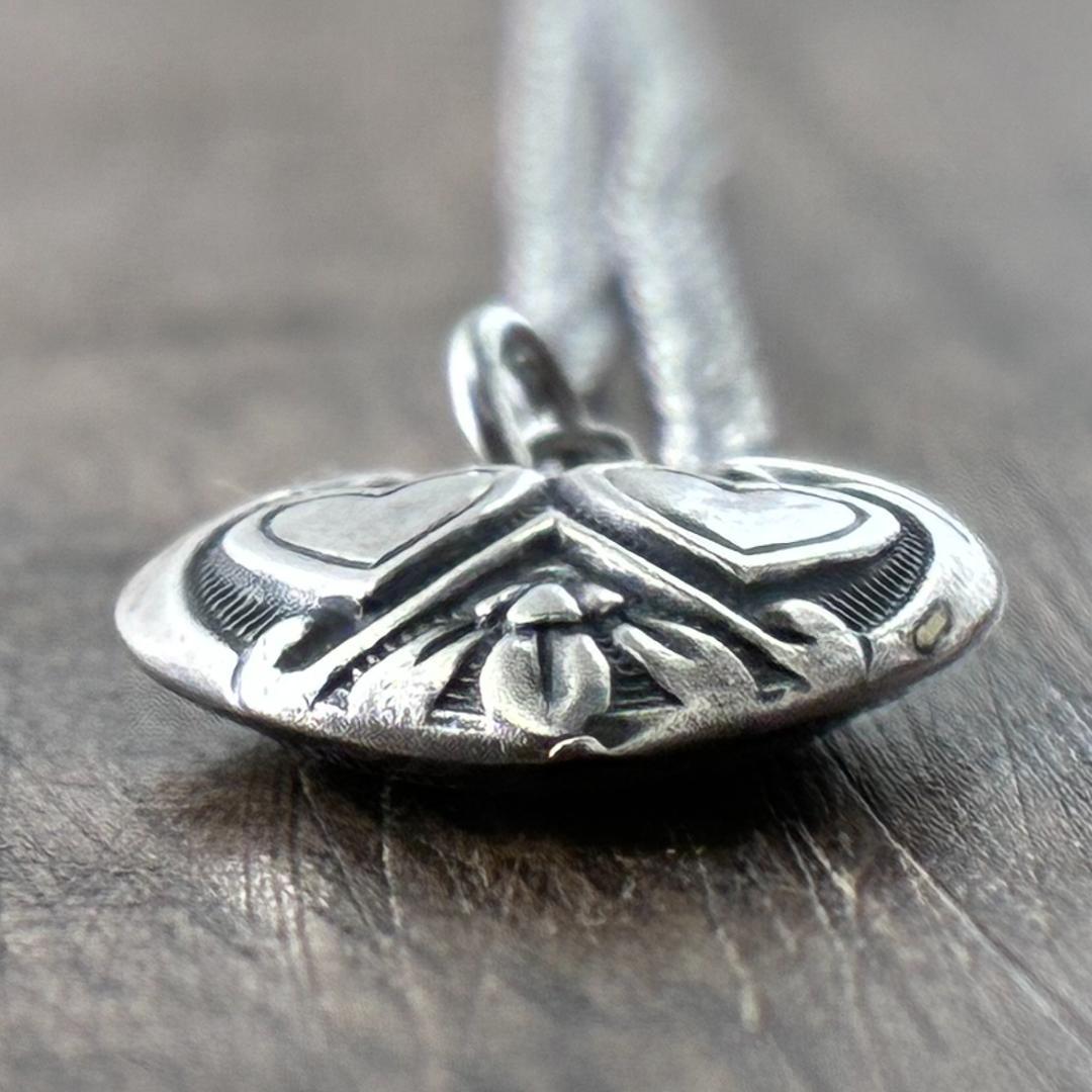 スウィートハートジュエリー ダブルハート シルバーヴィンテージネックレスNAVY