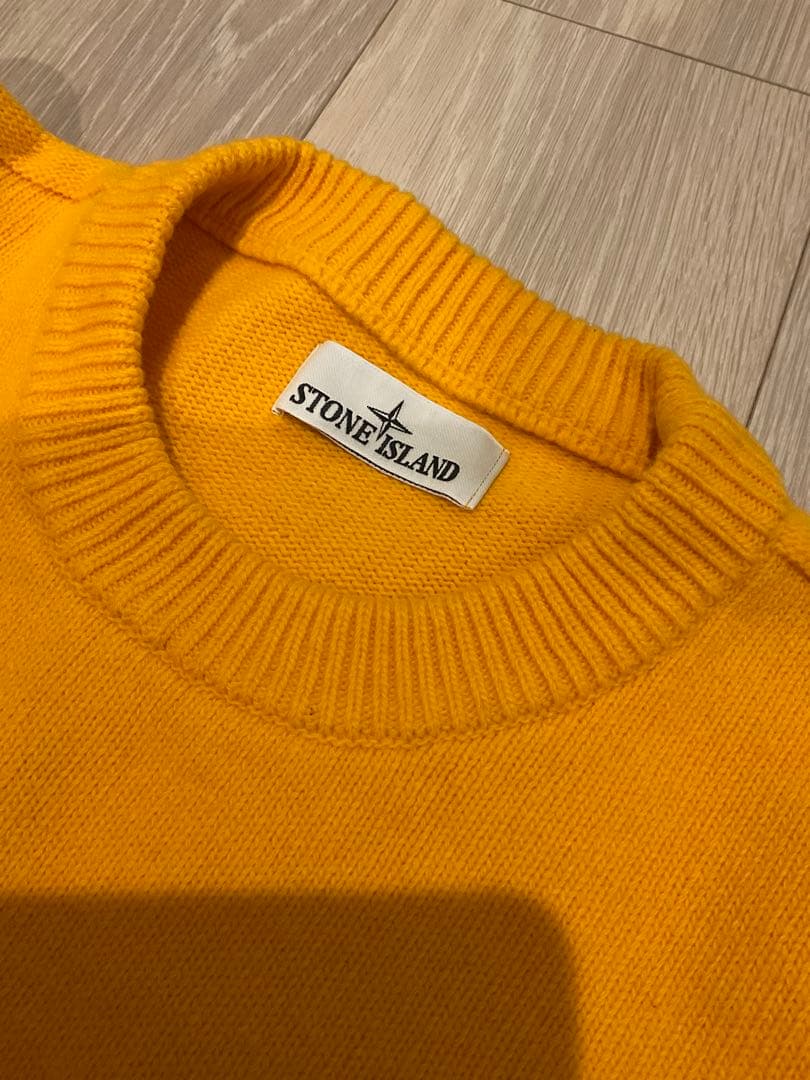 STONE  イエロークルーネックセーター　ストーンアイランド　L