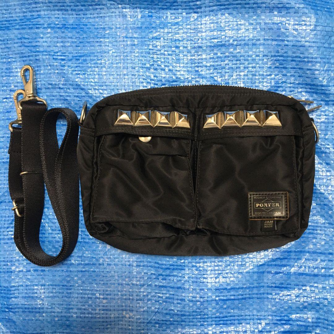 ポーター　ジャムホームメイド ショルダーバッグ スタッズ ナイロン 黒