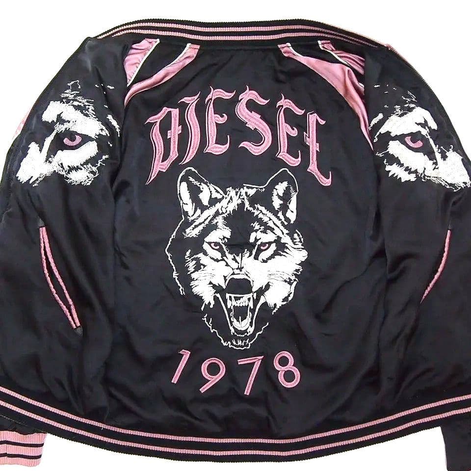 天使てち　美品★DIESEL1978　刺繍　ウルフ　リバーシブルスカジャン