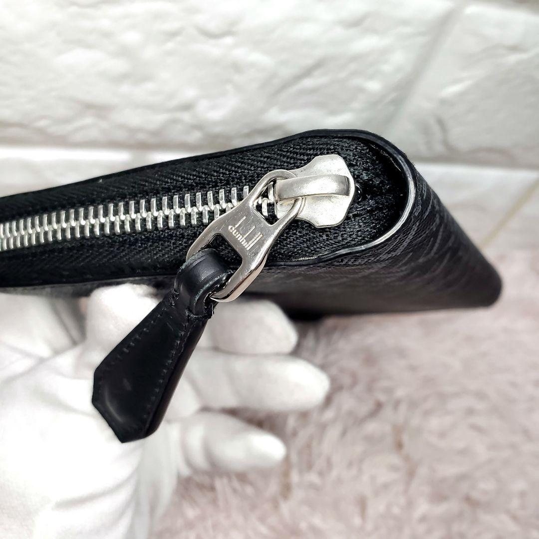 最新モデル dunhill ダンヒル ロゴ総柄 ラウンドファスナー長財布 極美品