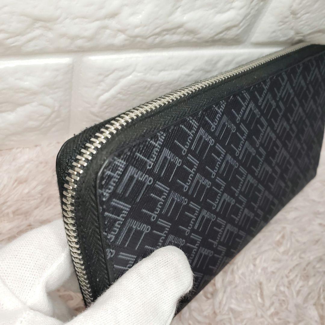 最新モデル dunhill ダンヒル ロゴ総柄 ラウンドファスナー長財布 極美品