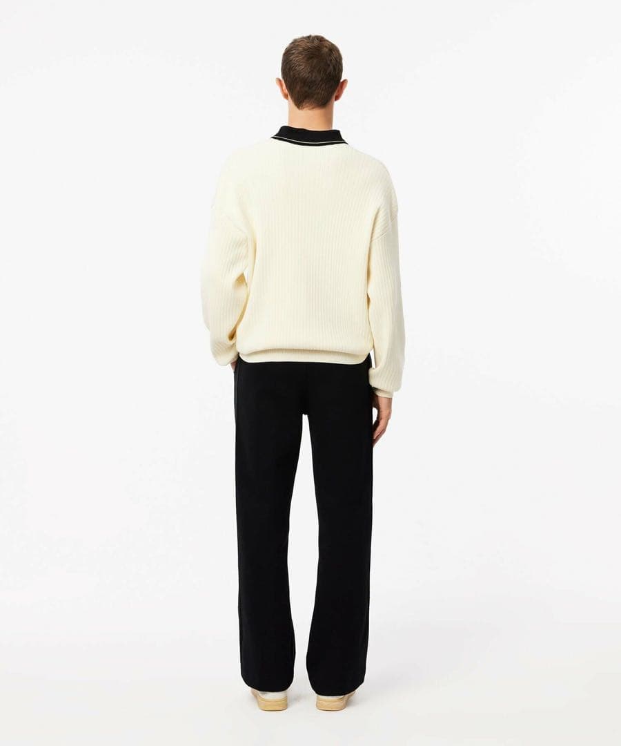 【LACOSTE】サイドテーピングスウェットトラックパンツ ブラック　Lサイズ