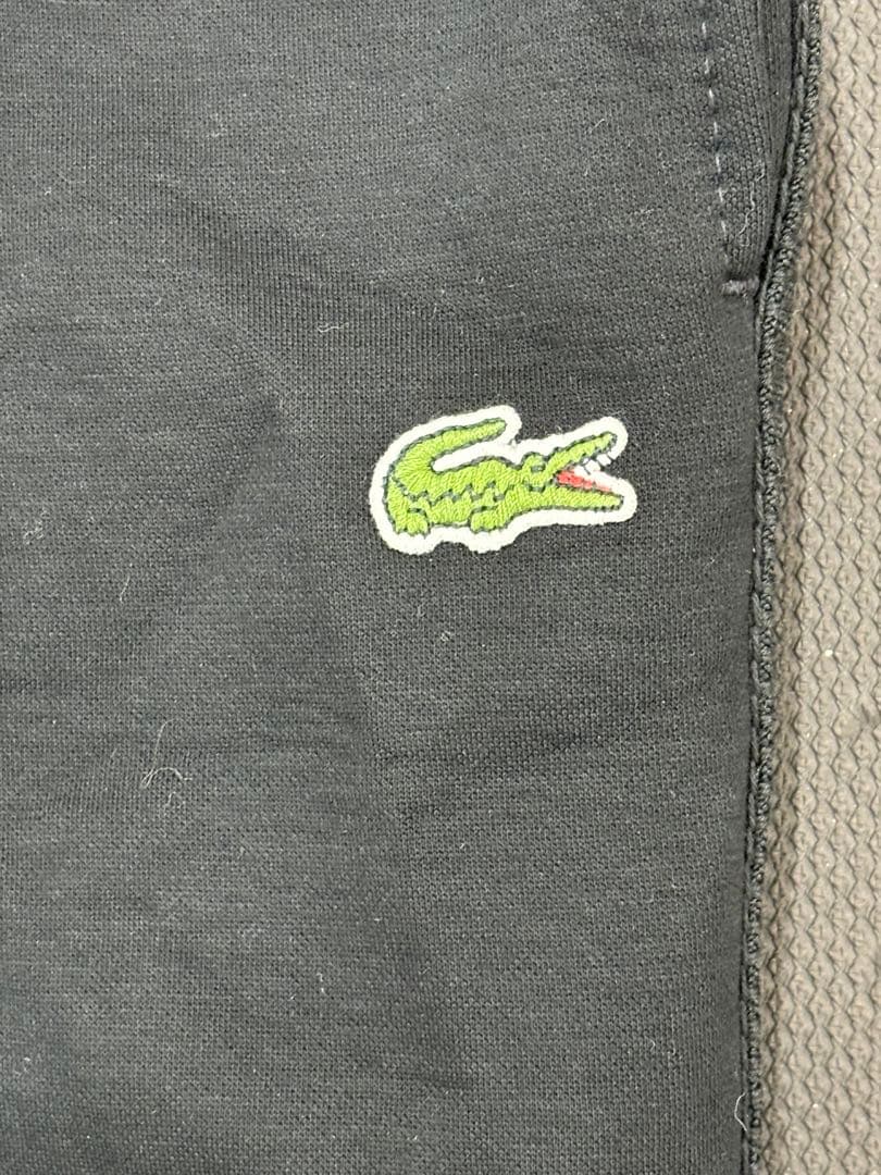 【LACOSTE】サイドテーピングスウェットトラックパンツ ブラック　Lサイズ