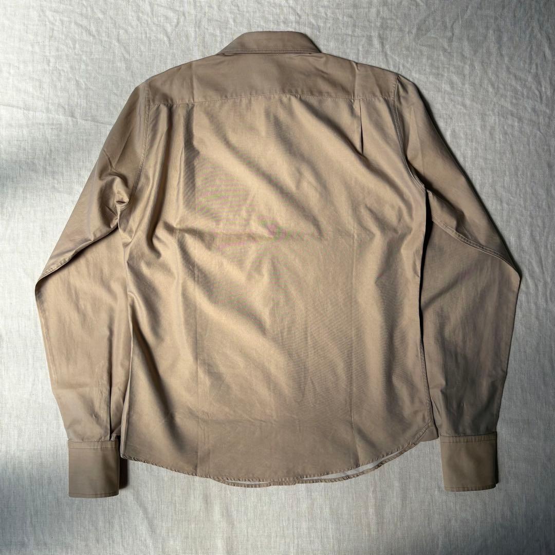 【美品】BOTTEGA VENETA コットン シルク 長袖シャツ ベージュ