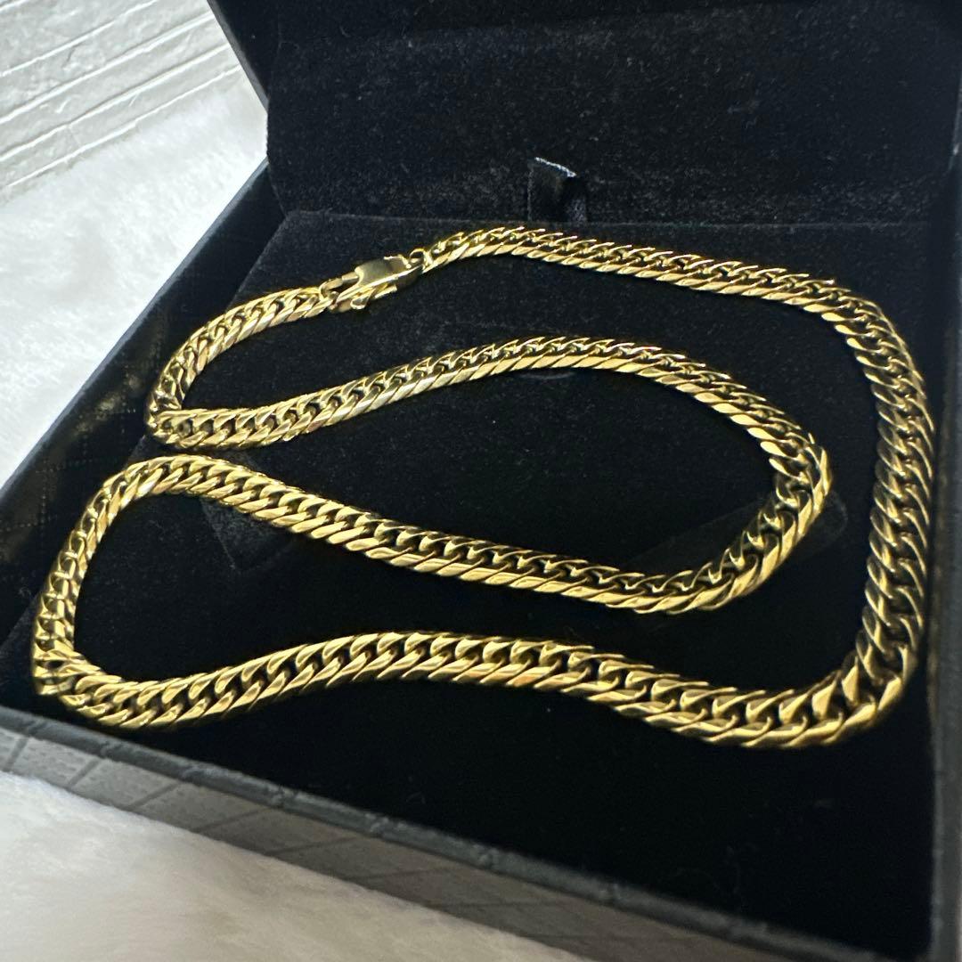 ゴールド チェーンネックレス 喜平ネックレス6面ダブル