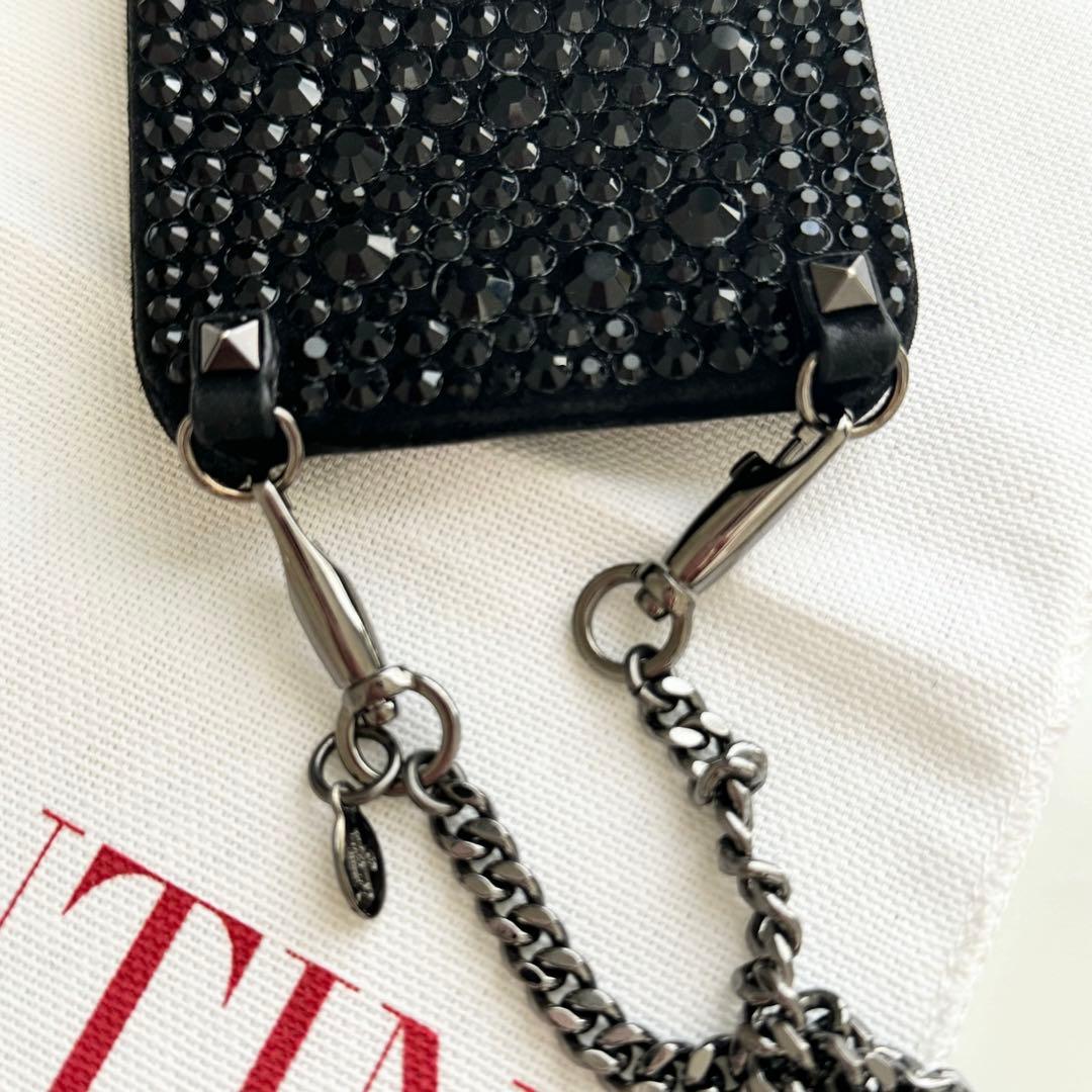 VALENTINO ビジュー ブラック iPhoneケース