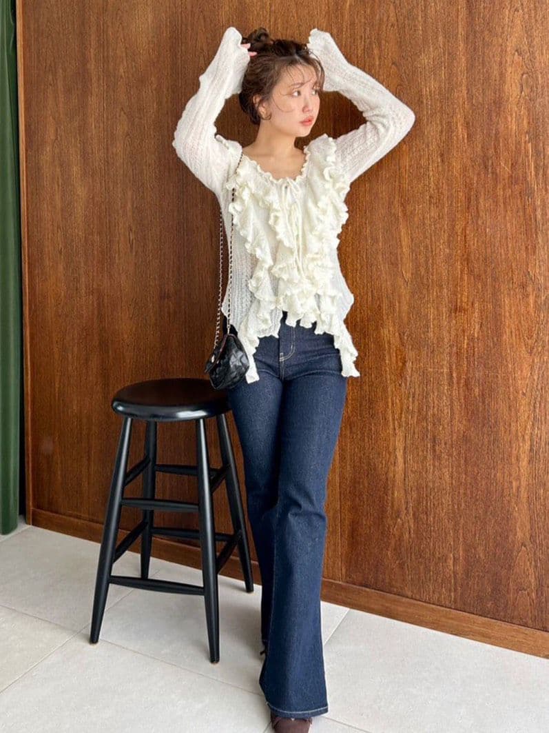 新品タグ付♥️定価以下 SNIDEL ラッフルデザインニットプルオーバー