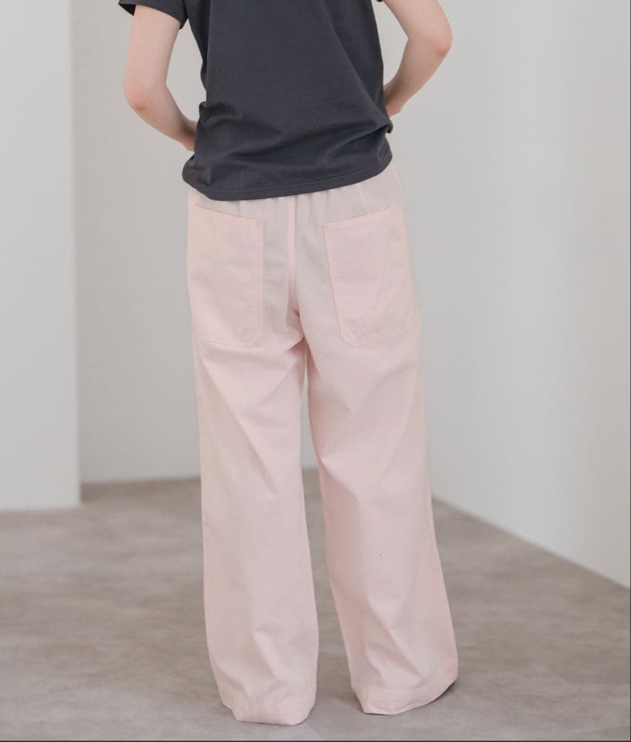 スピックアンドスパン完売ピンク ギャザーチノパンツ38 未使用