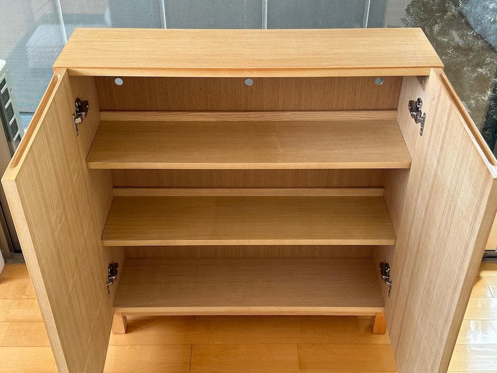 無印良品 組み合わせて使える木製収納 ロータイプ タモ材 希少品