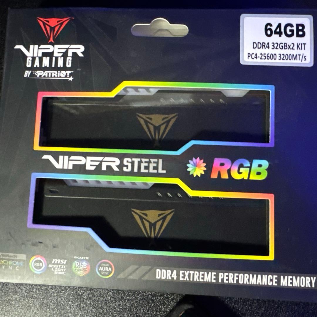 メモリー Patriot Viper Steel RGB DDR4 3200MHz64GB