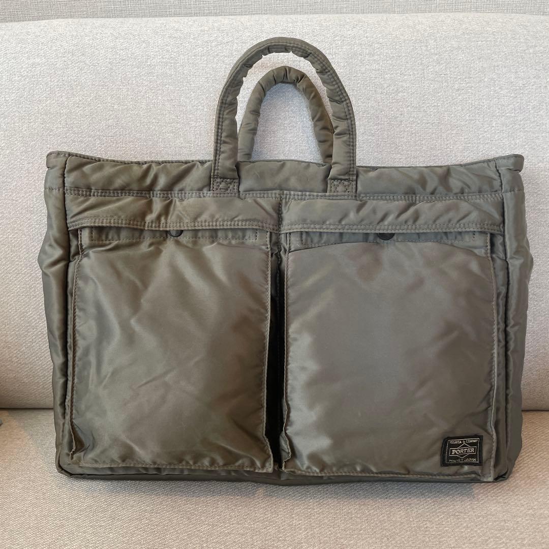廃盤品 ポーター タンカー 2WAYブリーフトートバック シルバーグレー