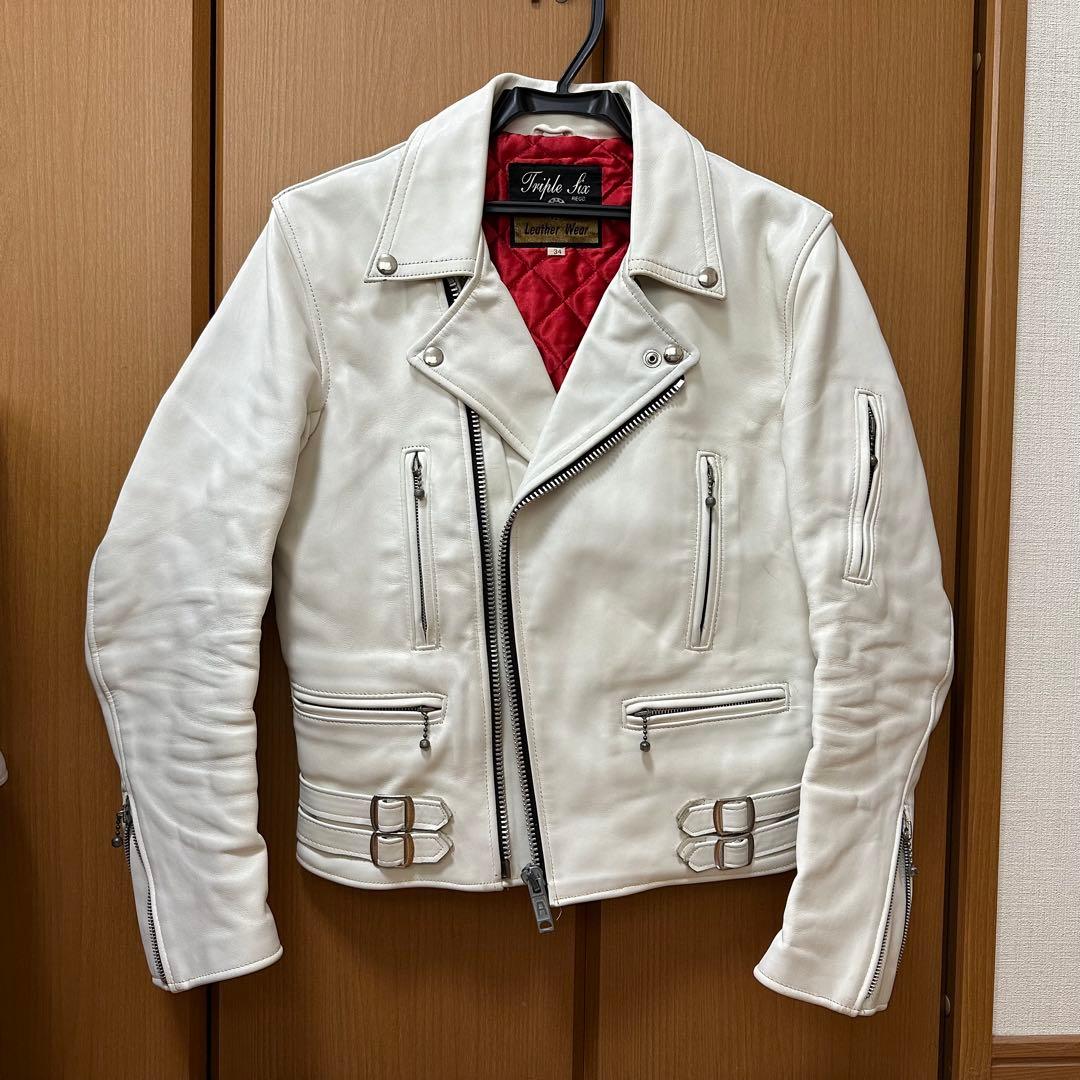 666 トリプルシックス　ライダースジャケット　レザー　34