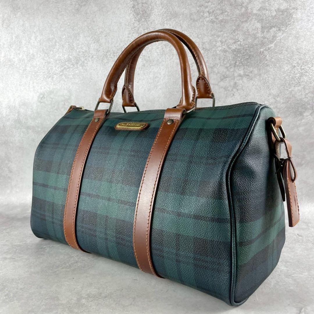 極美品✨ ポロラルフローレン ミニボストンバッグ PVC チャーム付き 37