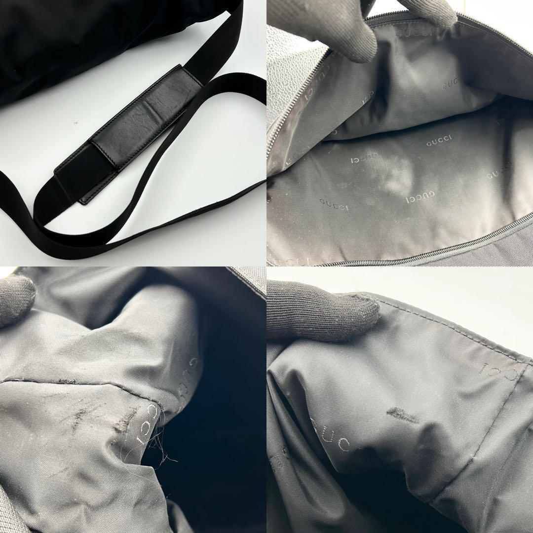 美品✨ グッチ ショルダーバッグ メッセンジャー ナイロン ブラック ロゴ