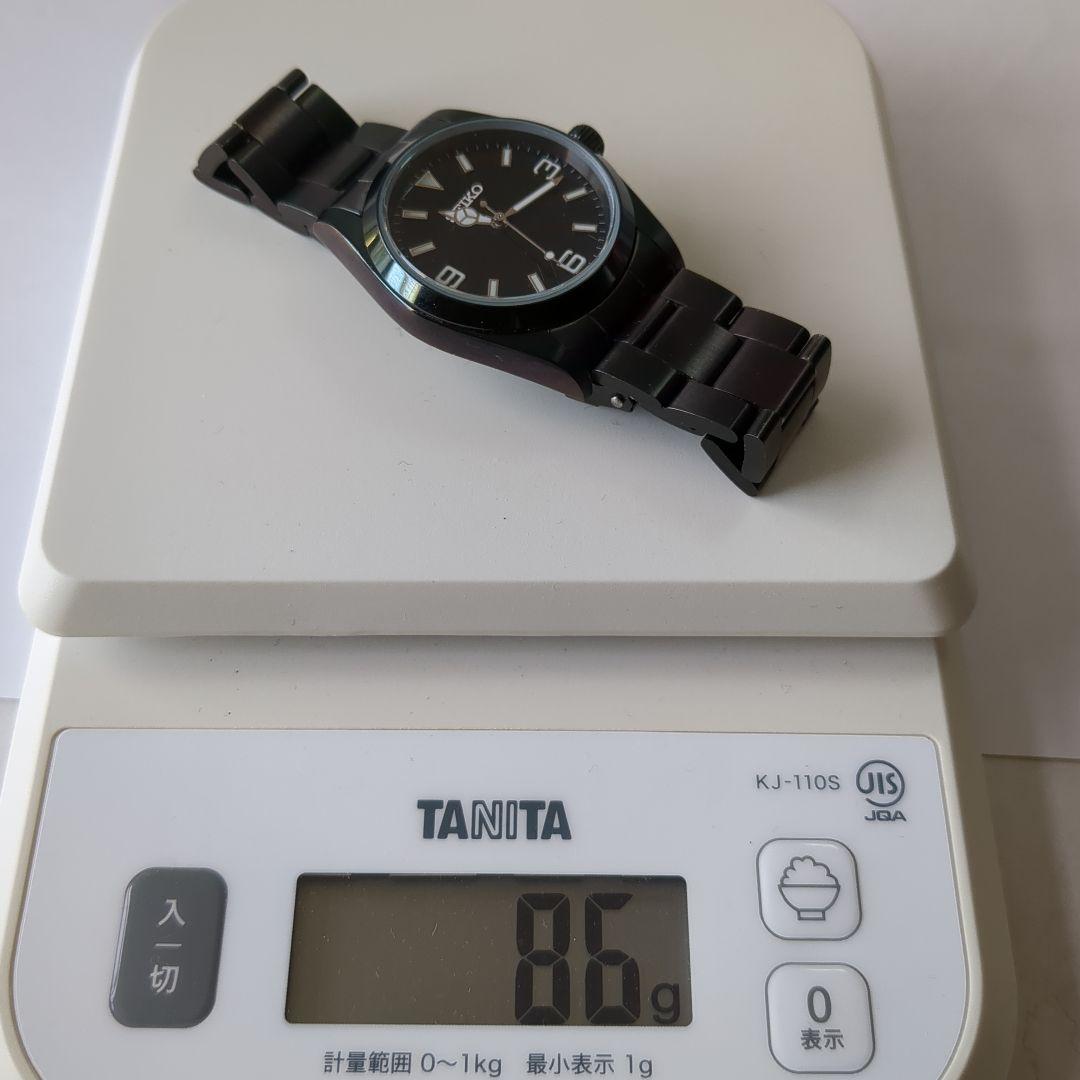 カスタム品　機械式のようなクォーツに換装　ブラック