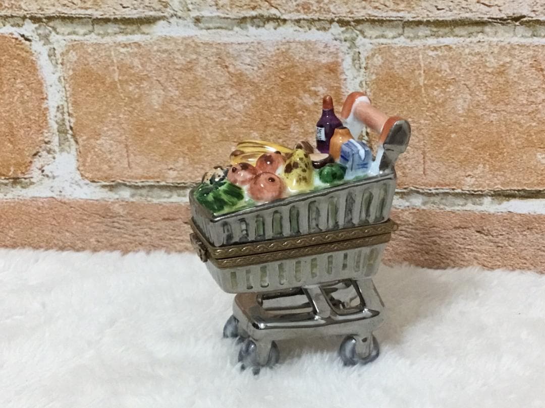 Limogesリモージュ ボックス　ショッピングカート　フランス製　小物入れ