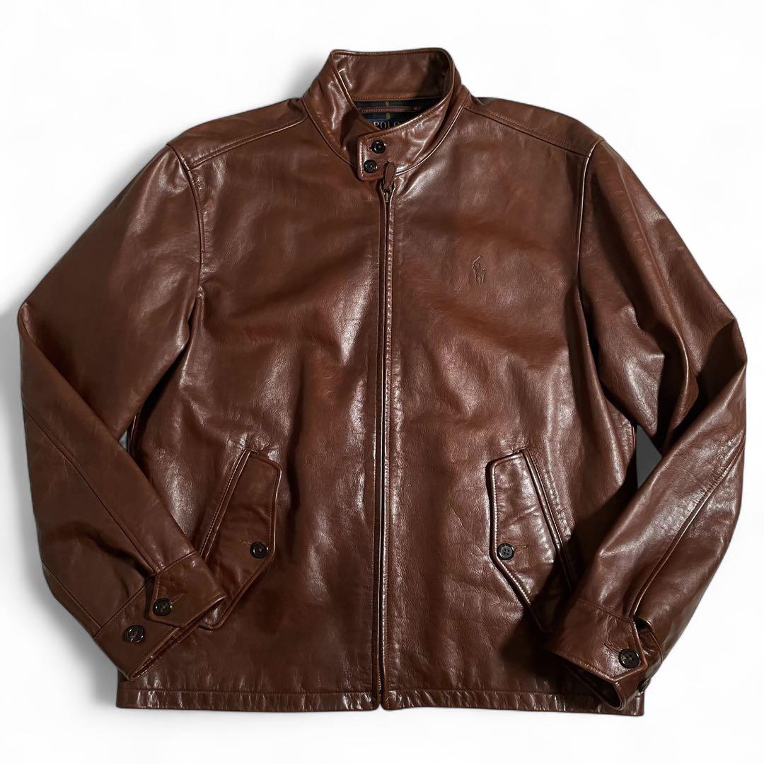 ラルフローレン レザージャケット スウィングトップ チェック
