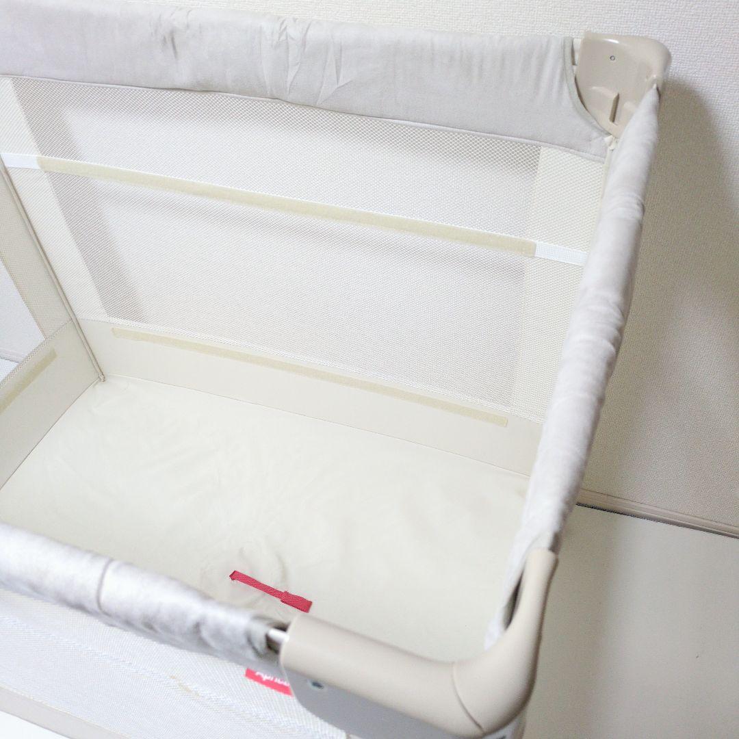 【良品】Aprica ココネルエアープラスAB ベビーベットホワイトベージュ