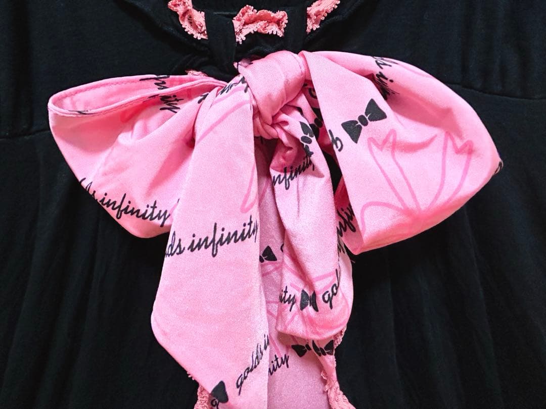 GOLDS×日菜あこコラボ♡オリジナルロゴハートリボン柄♡ゆるピタ♡キャミワンピ