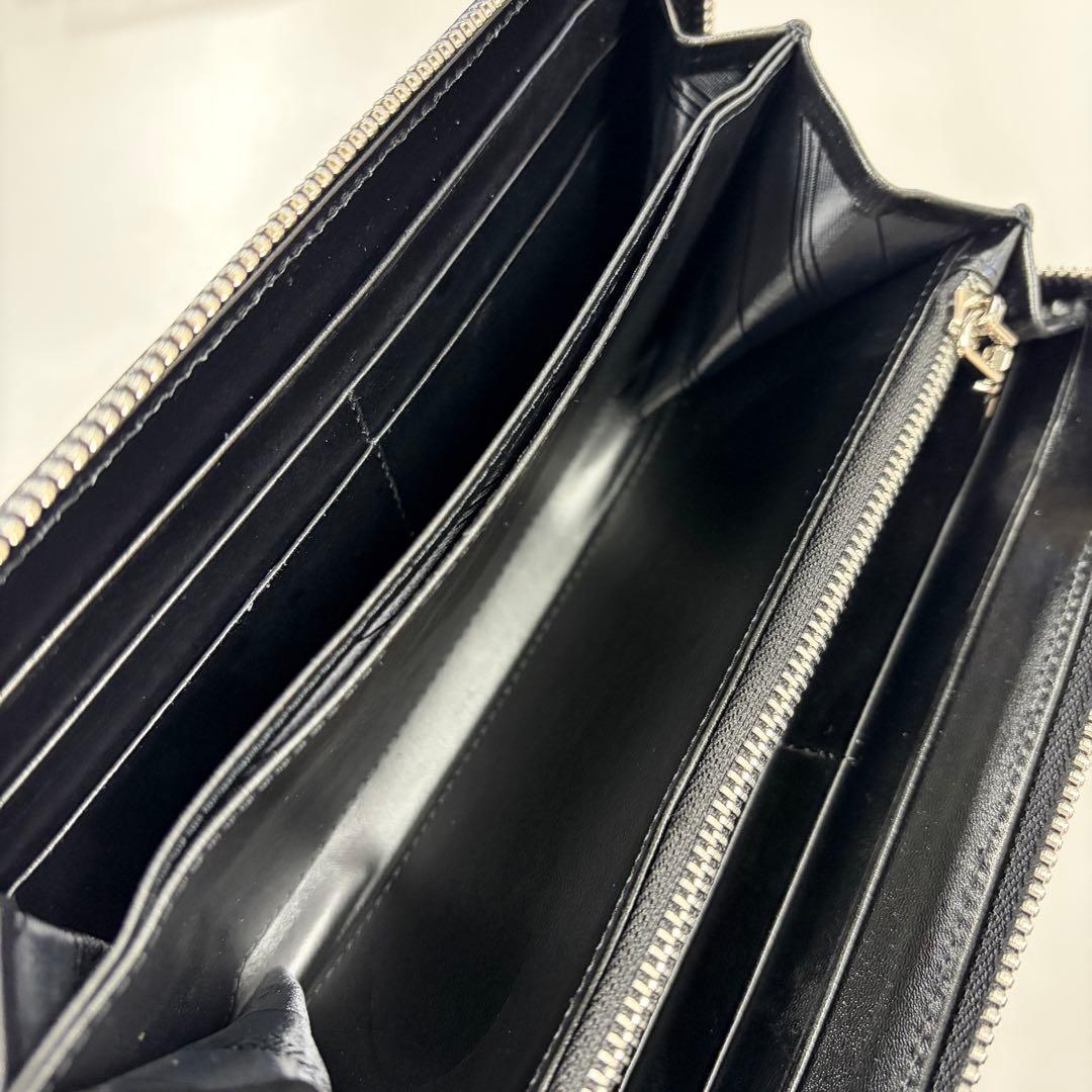 スティングレイ 長財布 ブラック ラウンドファスナー ストラップ対応 天眼