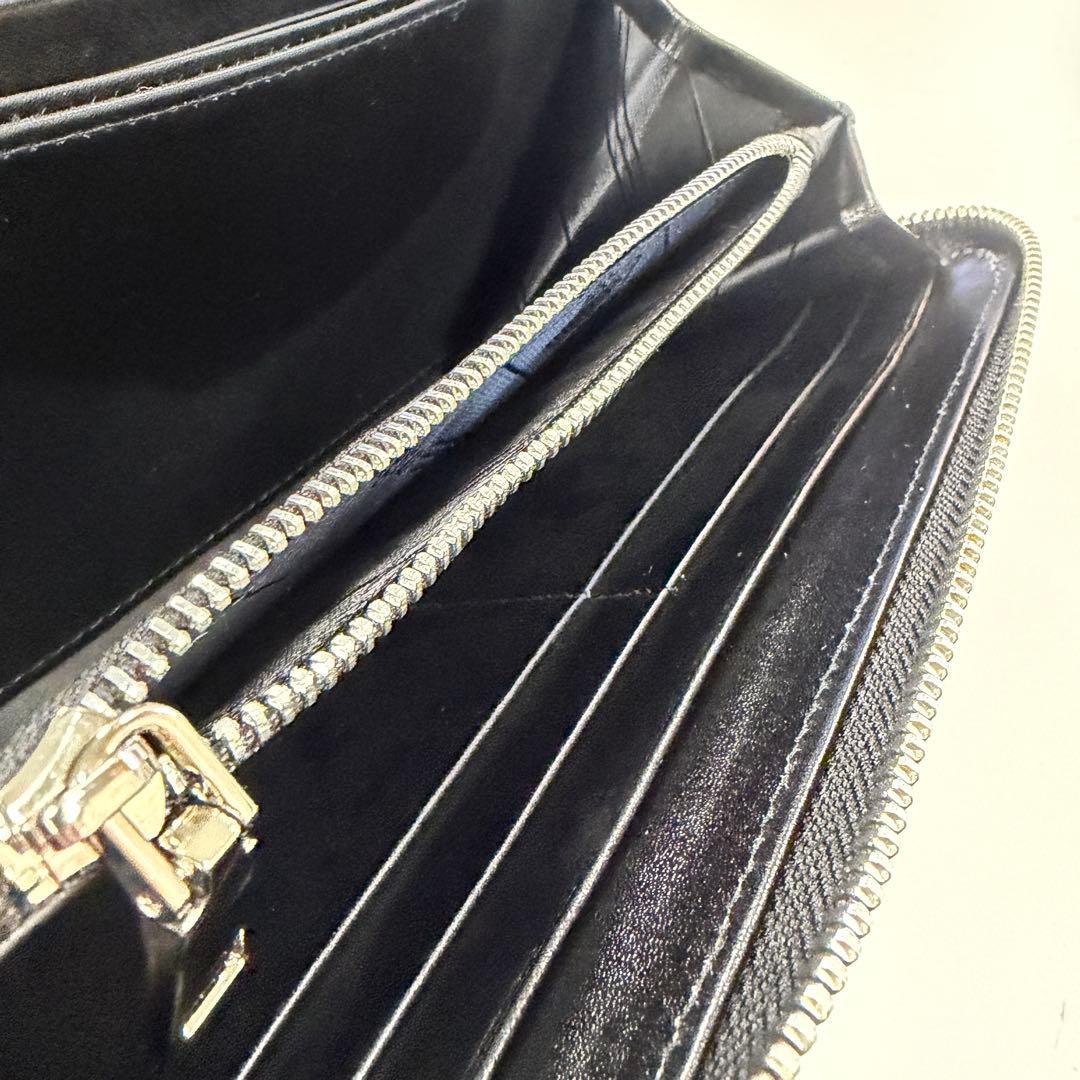 スティングレイ 長財布 ブラック ラウンドファスナー ストラップ対応 天眼