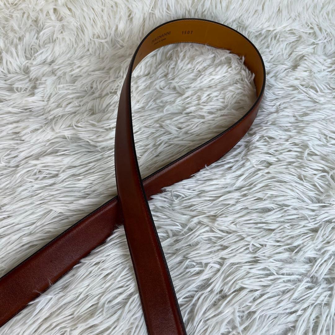 未使用級　MAGNANNI ベルト　レザー　ブラウン　保存袋付き