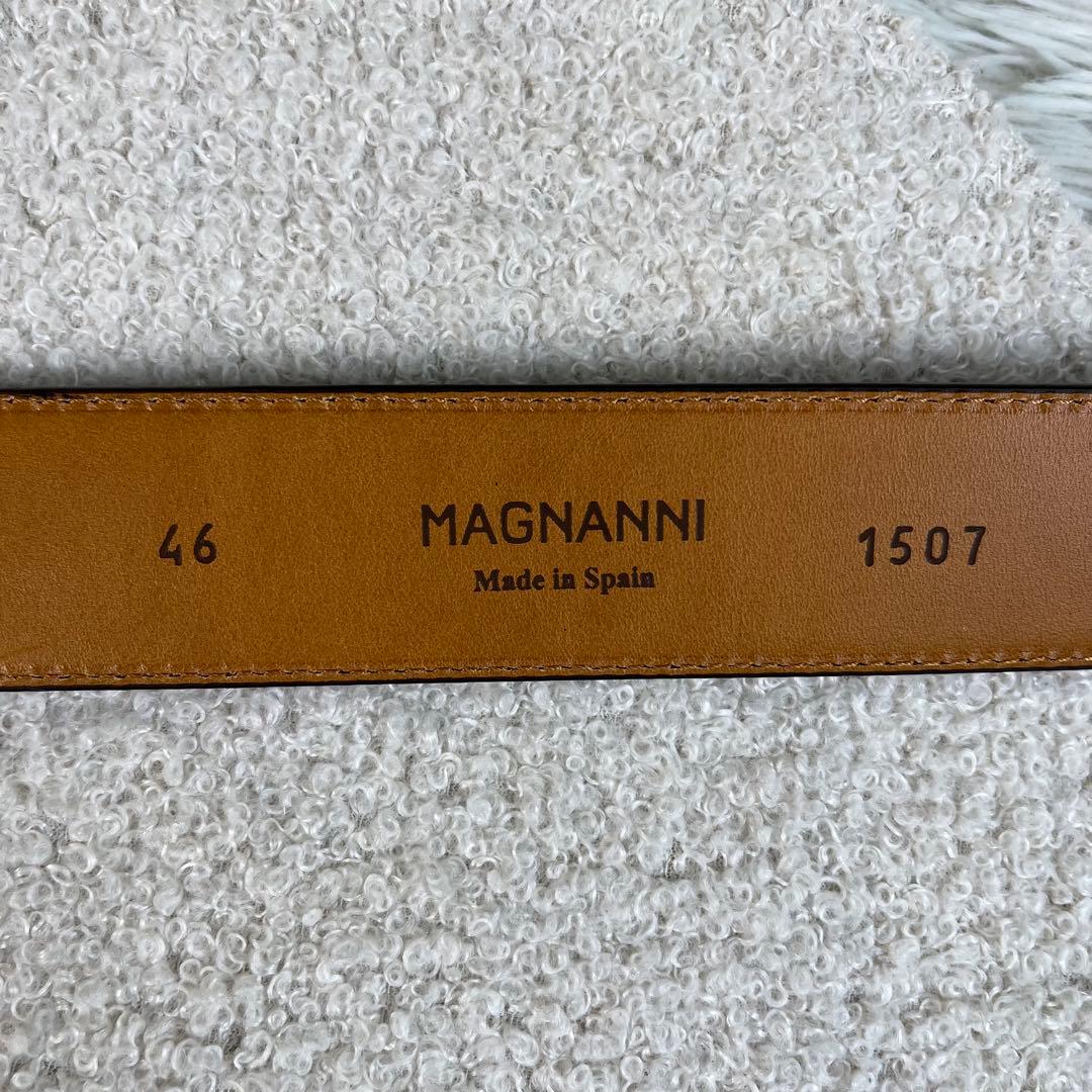 未使用級　MAGNANNI ベルト　レザー　ブラウン　保存袋付き
