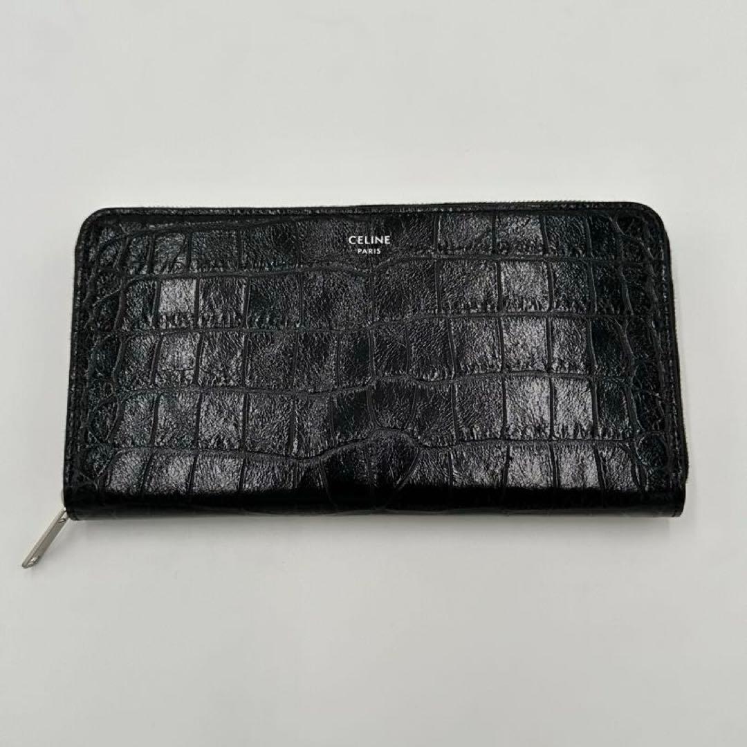 【正規店購入・付属品完備】CELINE セリーヌクロコ型押し 長財布 未使用品