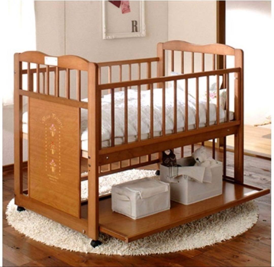 日本製　ベビーベッド　サークル　収納棚　キンタロー