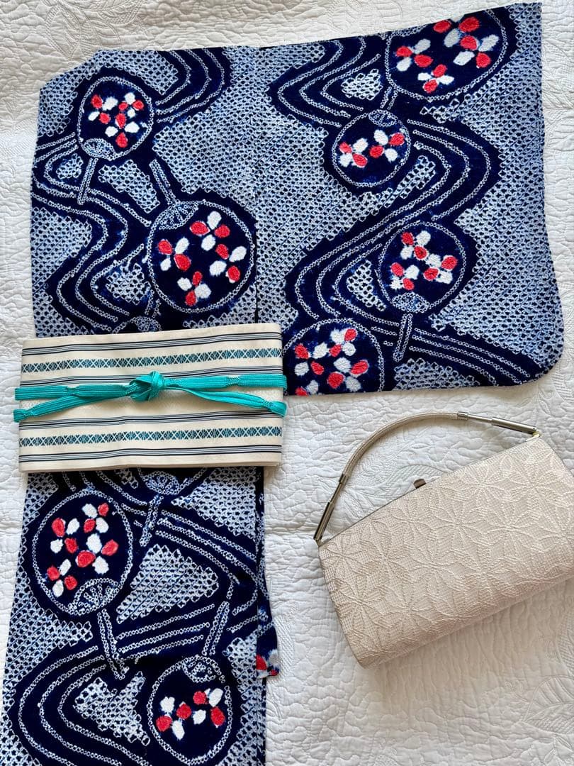 粋な大人の浴衣 極上の逸品です ◆ 有松絞り 団扇うちわ 高身長の方にも