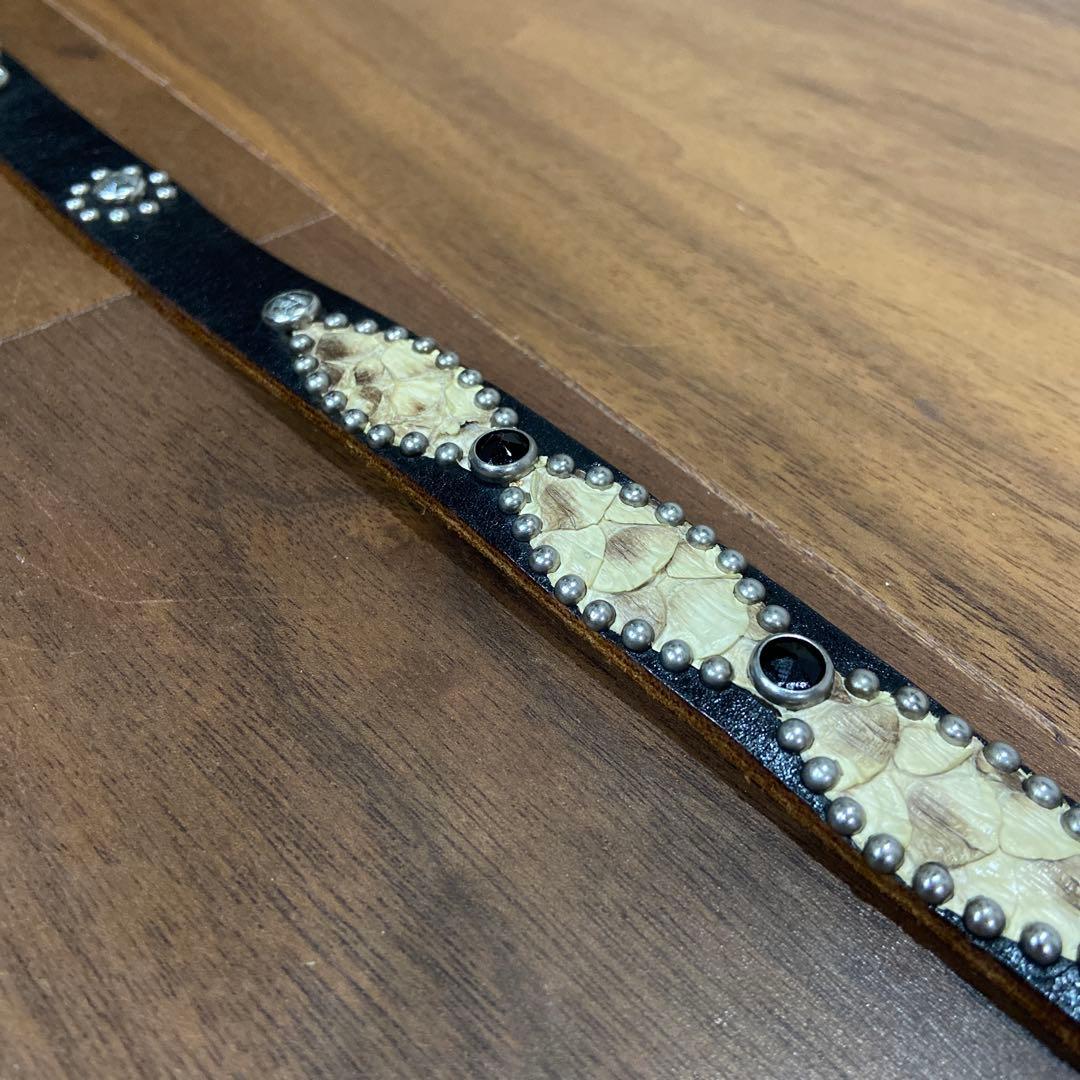 希少美品HTC ナローベルト ピーナッツ ブラック&クリアストーン 34inch