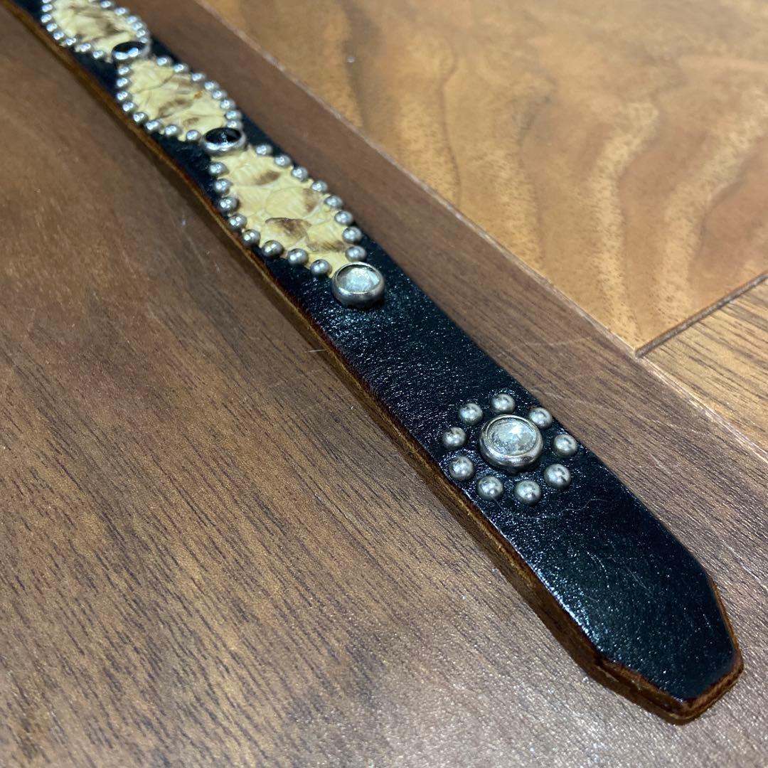 希少美品HTC ナローベルト ピーナッツ ブラック&クリアストーン 34inch