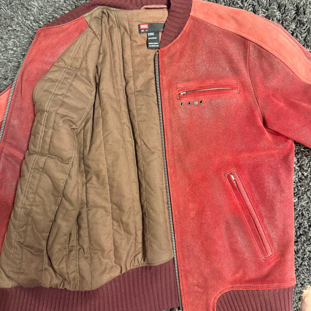 DIESEL レザー ジャケット レッド　ディーゼル