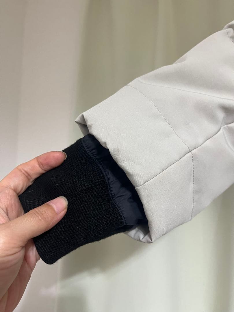 DANTON ダウンジャケットSサイズ ライトグレー ファー付き