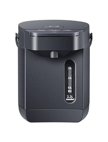COMFEE' 電気ポット 電動お湯ポット 2.2L マイコン 保温温_corg