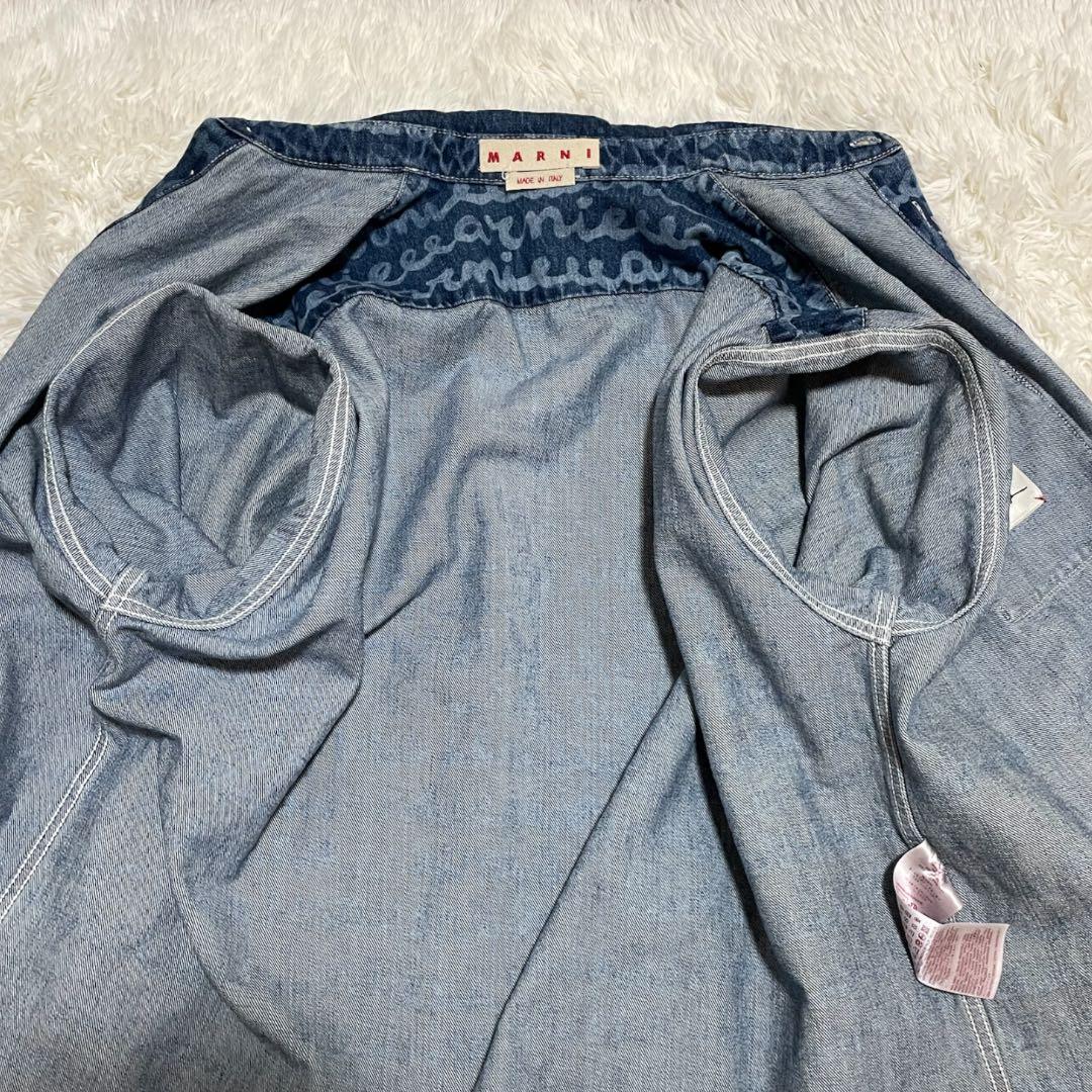 美品✨ MARNI 23SS Maremarni デニムシャツ 48 L 総柄