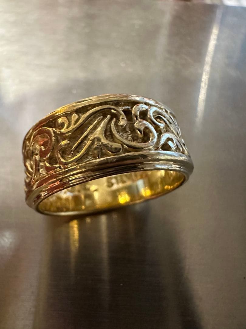 MGC SILVER 950 アラベスクリング 希少 ゴールドカラー