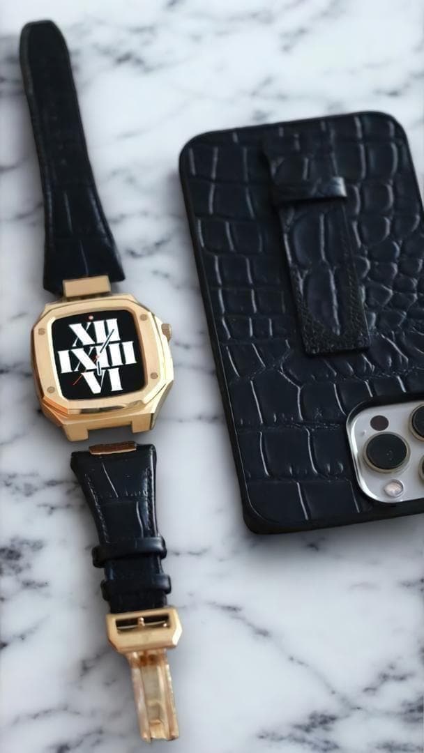 Apple Watch Case – Leather (Gold) 18K 時計