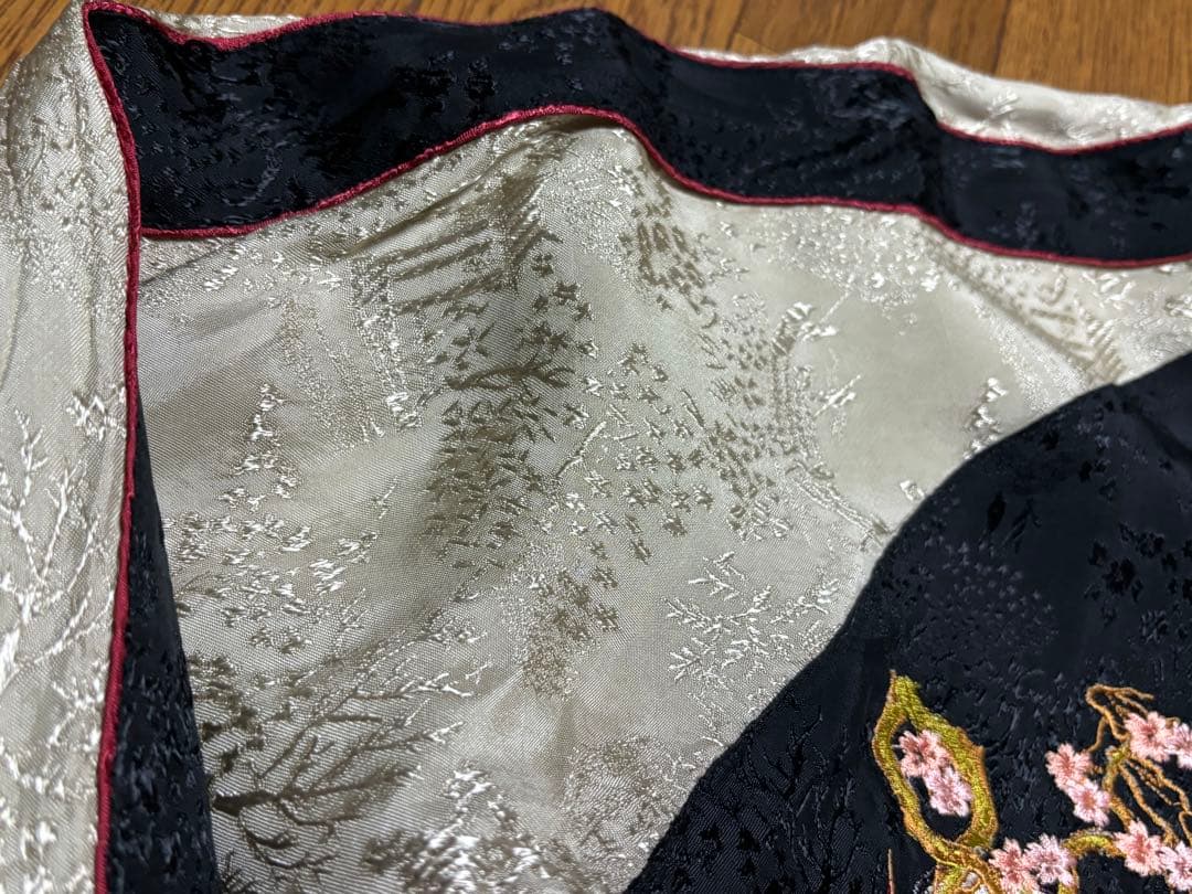 希少　完売品　花旅楽団 野晒　骸骨　 妖怪 和柄 刺繍　リバーシブル　黒