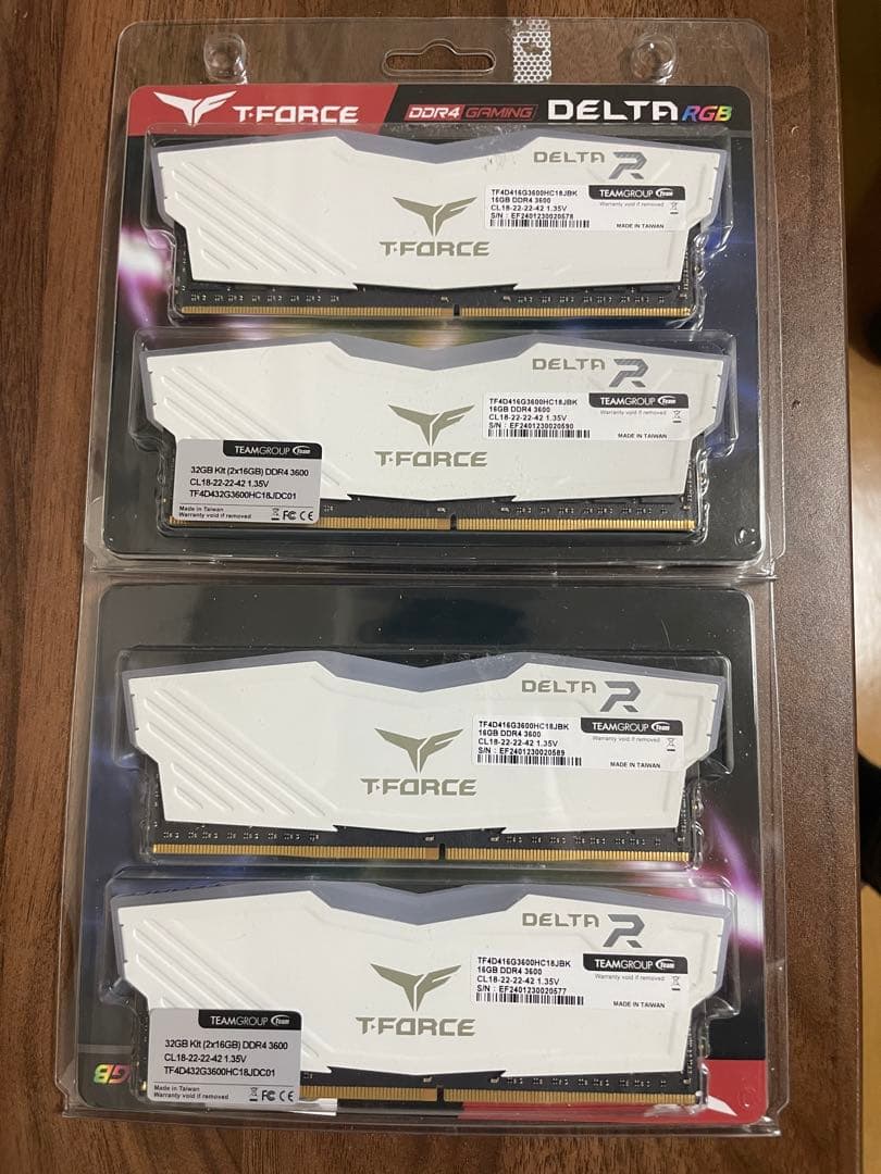 TFORCE DDR4 3600Mhz 16GB×2=32GBx2=64GB