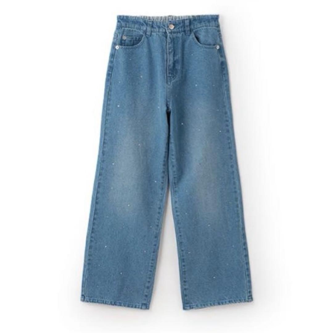 メゾピアノジュニア　美脚ルーズストレートデニムパンツ　150