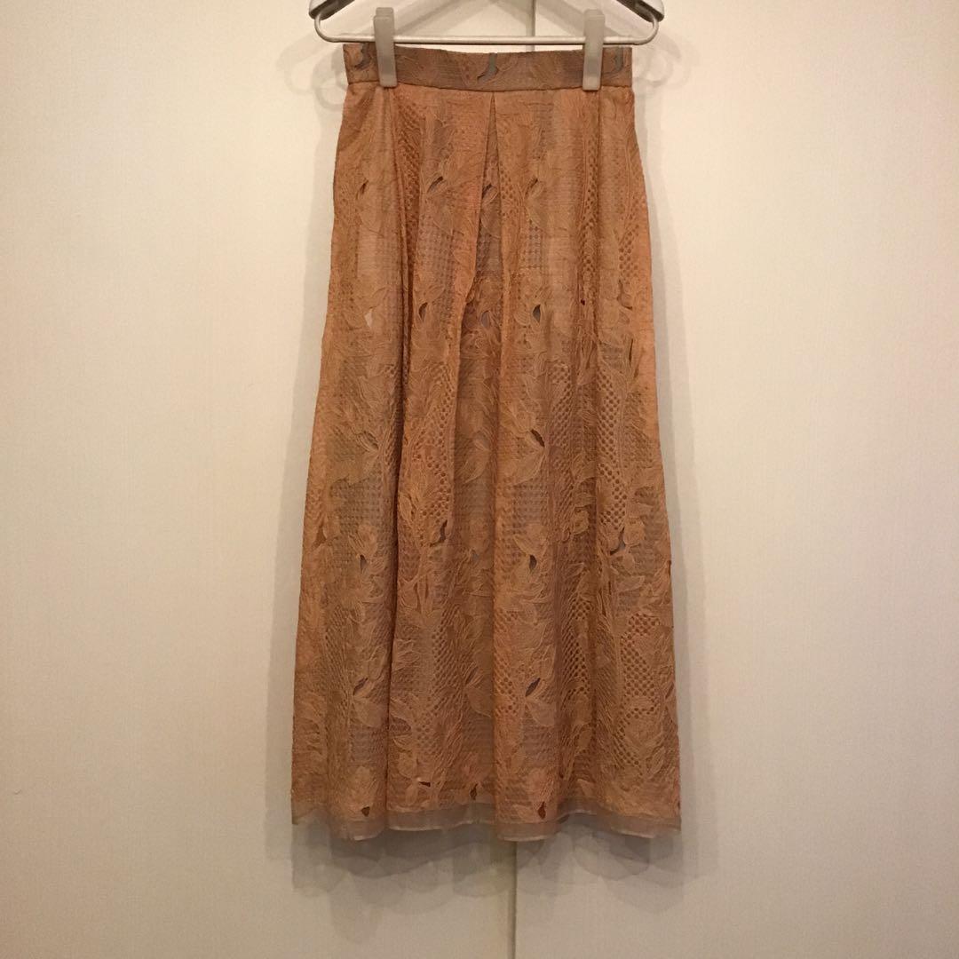 ebure エブール シルクレース　ロングスカート　36