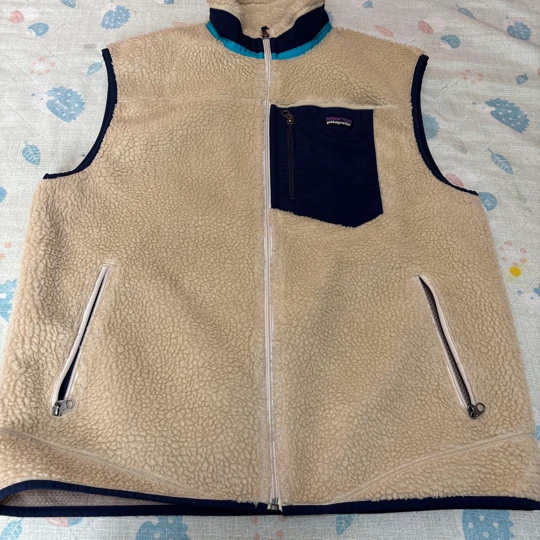 R*4様 patagonia フリースベスト ベージュ/ネイビー