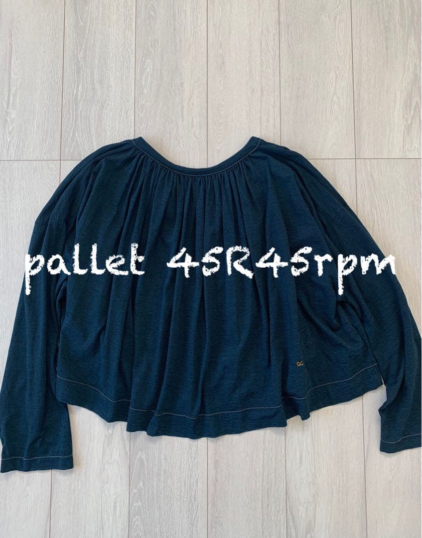 45R45rpm スーピマ天竺のギャザーブラウス(インディゴ)