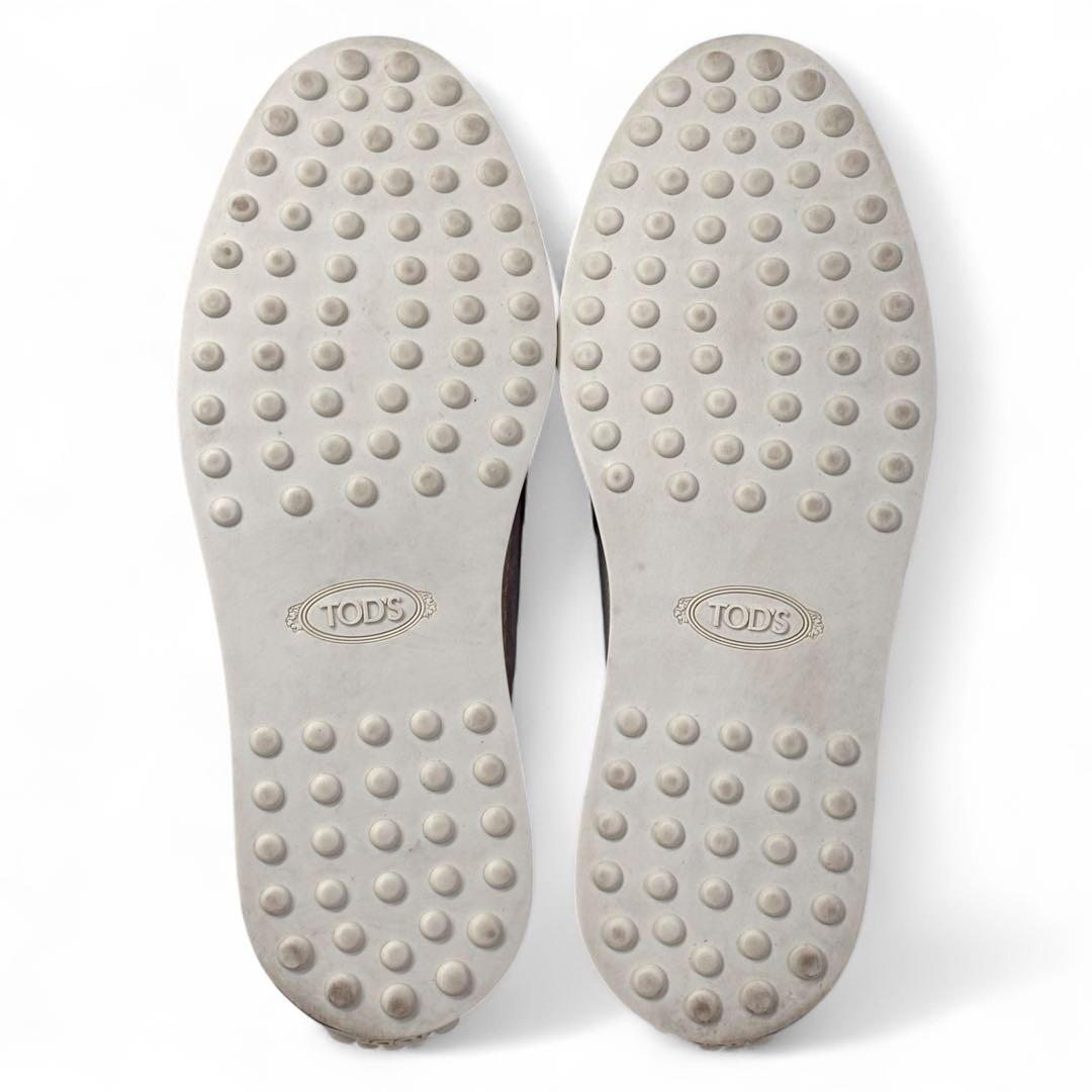 美品 トッズ 34 21 スエード ローファー ホースビット スリッポン