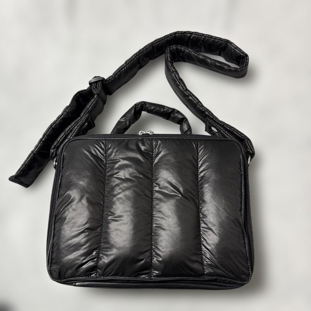 calin カラン ブラックナイロン マザーズバッグ キルティング