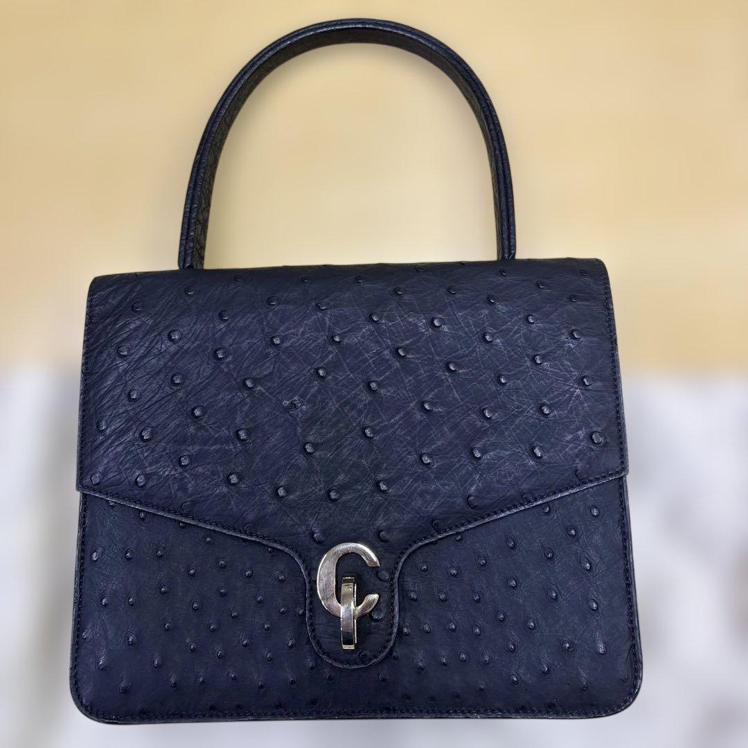 クリスチャンディオール オーストリッチ ハンドバッグ